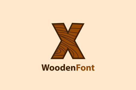 Abstract letter X logo with wood grain texture design concept. modern and creative logo design.のイラスト素材