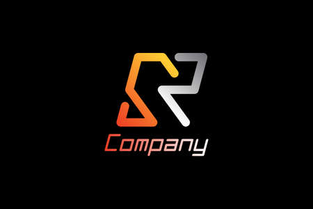 Creative and modern letter SR design concept, line style with gradient color.のイラスト素材