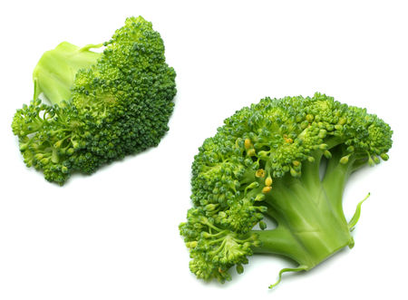 green broccoli isolated on white background. top viewの写真素材