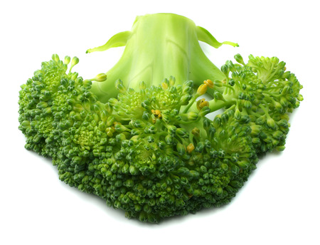 green broccoli isolated on white background. top viewの写真素材
