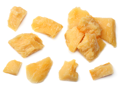 parmesan cheese isolated on a white background top viewの写真素材