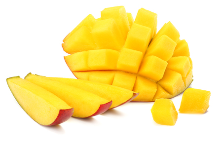 mango slice isolated on white background. healthy foodの写真素材