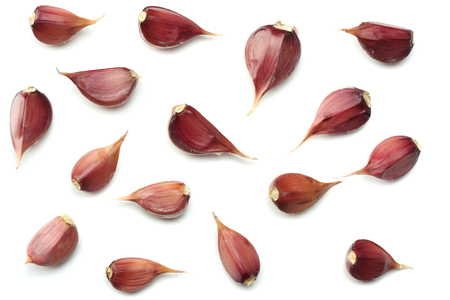 garlic isolated on white background. top viewの写真素材