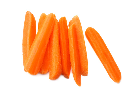 group of organic small baby carrots isolated on a white background. Top viewの写真素材