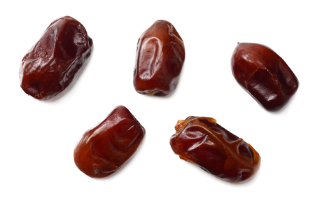 date fruit isolated on white background. top viewの写真素材