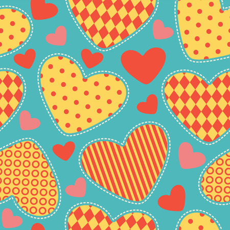seamless background with heartsのイラスト素材