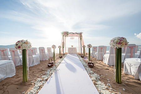 Wedding Setup on the beachの写真素材