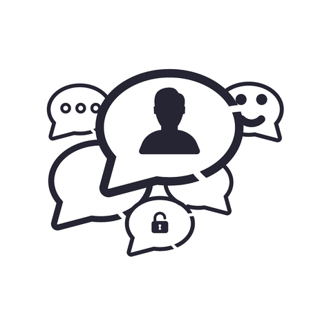 Speech bubble icon vector isolated on white background for your web and mobile app design, Speech bubble logo conceptのイラスト素材