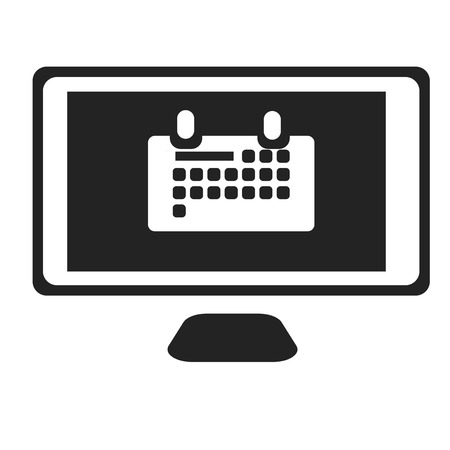Computer icon vector isolated on white background for your web and mobile app design, Computer logo conceptのイラスト素材