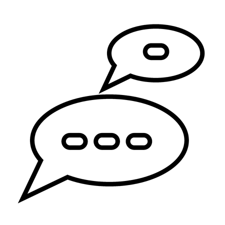 Chat speech bubbles icon vector isolated on white background for your web and mobile app design, Chat speech bubbles logo conceptのイラスト素材