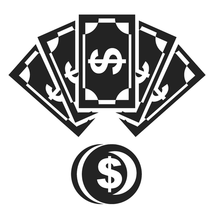 Money icon vector isolated on white background for your web and mobile app design, Money logo conceptのイラスト素材