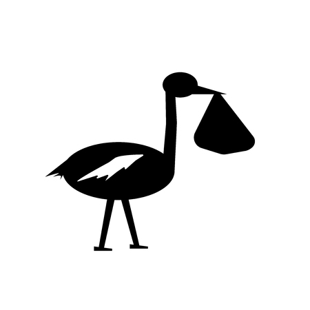 Stork icon vector isolated on white background for your web and mobile app design, Stork logo conceptのイラスト素材