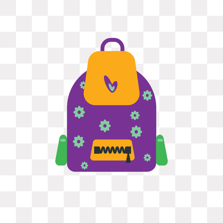 Backpack vector icon isolated on transparent background, Backpack logo conceptのイラスト素材