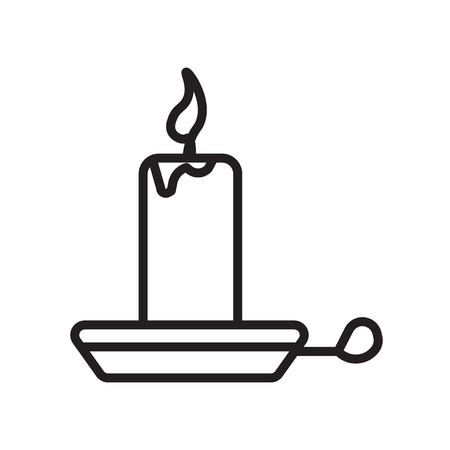 Candle icon vector isolated on white background, Candle transparent sign , linear symbol and stroke design elements in outline styleのイラスト素材