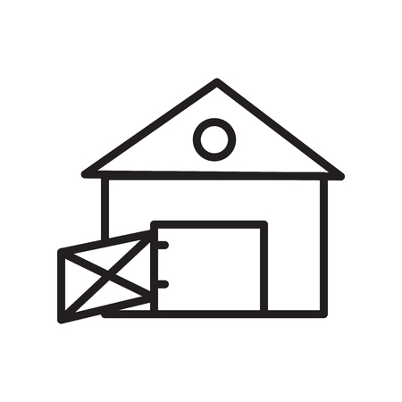 Barn icon vector isolated on white background, Barn transparent sign , linear symbol and stroke design elements in outline styleのイラスト素材