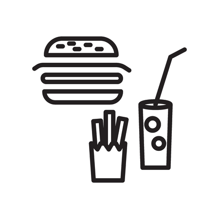 Fast food icon vector isolated on white background, Fast food transparent sign , linear symbol and stroke design elements in outline styleのイラスト素材