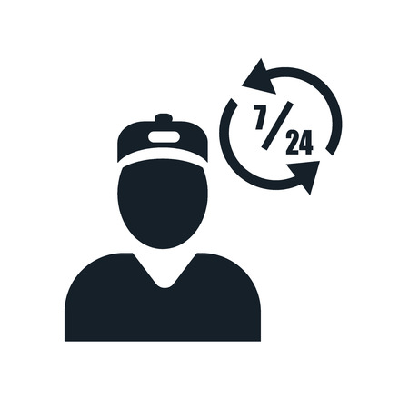 Delivery man icon vector isolated on white background, Delivery man transparent signのイラスト素材