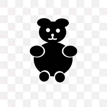 Teddy bear vector icon isolated on transparent background, Teddy bear logo conceptのイラスト素材