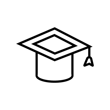 Graduation Mortarboard icon vector isolated on white background, Graduation Mortarboard transparent sign , linear symbol and stroke design elements in outline styleのイラスト素材
