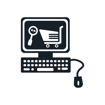 Online shop icon vector isolated on white background, Online shop transparent signのイラスト素材