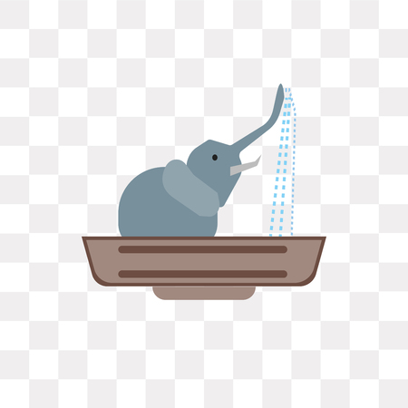 Fountain vector icon isolated on transparent background, Fountain logo conceptのイラスト素材