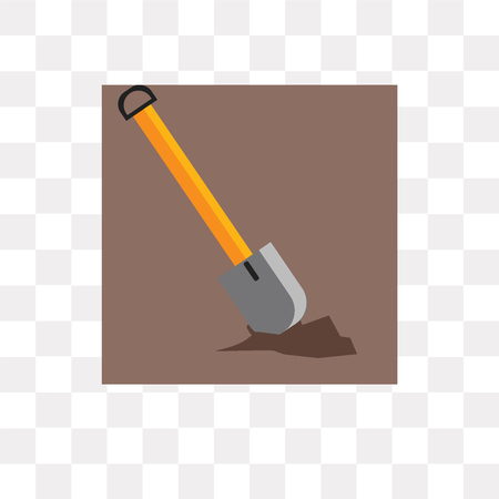 Shovel vector icon isolated on transparent background, Shovel logo conceptのイラスト素材