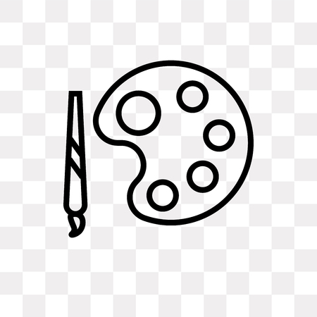 Artist Color Palette vector icon isolated on transparent background, Artist Color Palette logo conceptのイラスト素材