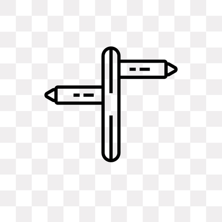 Opposite directions vector icon isolated on transparent background, Opposite directions logo conceptのイラスト素材
