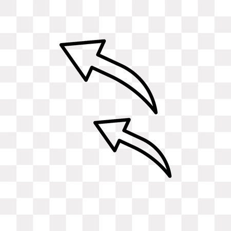 Arrow address back vector icon isolated on transparent background, Arrow address back logo conceptのイラスト素材