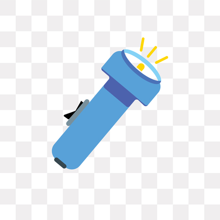Flashlight vector icon isolated on transparent background, Flashlight logo conceptのイラスト素材