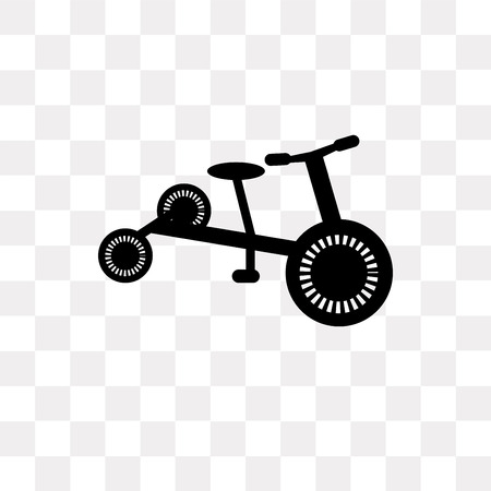 Tricycle vector icon isolated on transparent background, Tricycle logo conceptのイラスト素材