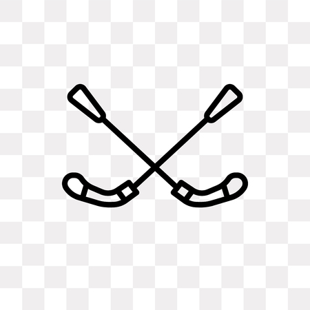 Hockey stick vector icon isolated on transparent background, Hockey stick logo conceptのイラスト素材