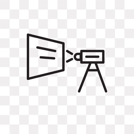 Projector vector icon isolated on transparent background, Projector logo conceptのイラスト素材