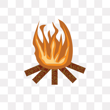 Bonfire vector icon isolated on transparent background, Bonfire logo conceptのイラスト素材