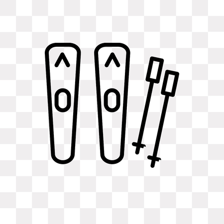 Ski vector icon isolated on transparent background, Ski logo conceptのイラスト素材