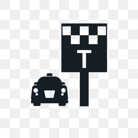 Taxi stop vector icon isolated on transparent background, Taxi stop logo conceptのイラスト素材