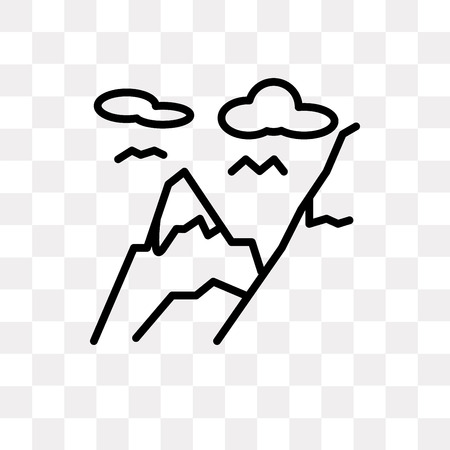 Mountain vector icon isolated on transparent background, Mountain logo conceptのイラスト素材