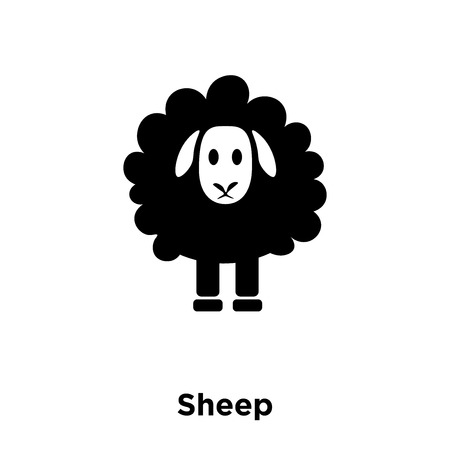 Sheep icon vector isolated on white background, logo concept of Sheep sign on transparent background, filled black symbolのイラスト素材