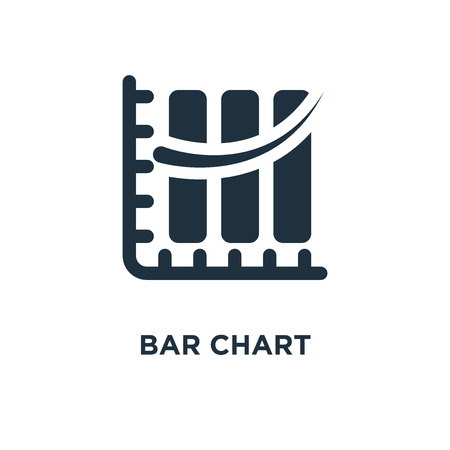 Bar chart icon. Black filled vector illustration. Bar chart symbol on white background. Can be used in web and mobile.のイラスト素材