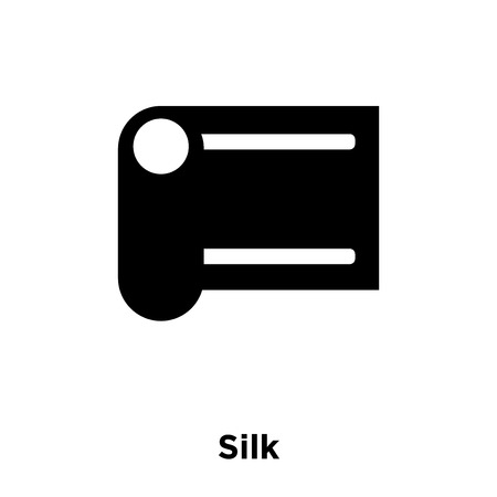 Silk icon vector isolated on white background, logo concept of Silk sign on transparent background, filled black symbolのイラスト素材