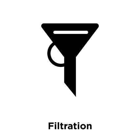 Filtration icon vector isolated on white background, logo concept of Filtration sign on transparent background, filled black symbolのイラスト素材