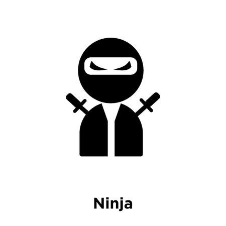 Ninja icon vector isolated on white background, logo concept of Ninja sign on transparent background, filled black symbolのイラスト素材