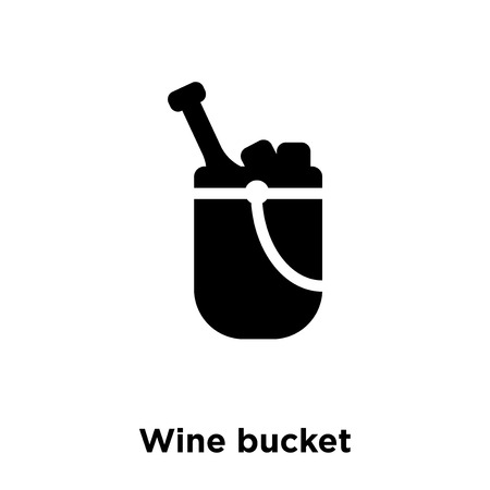 Wine bucket icon vector isolated on white background, logo concept of Wine bucket sign on transparent background, filled black symbolのイラスト素材