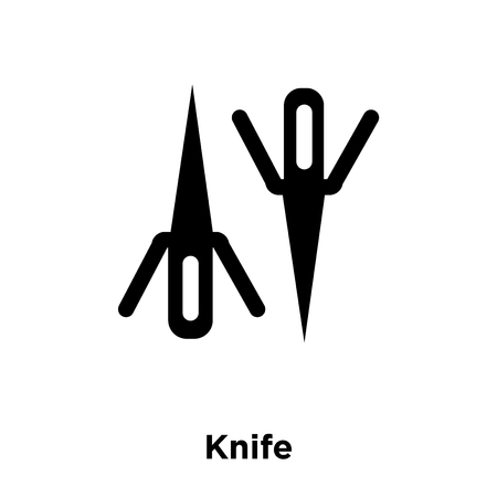 Knife icon vector isolated on white background, logo concept of Knife sign on transparent background, filled black symbolのイラスト素材