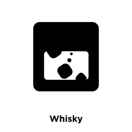 Whisky icon vector isolated on white background, logo concept of Whisky sign on transparent background, filled black symbolのイラスト素材