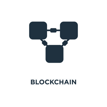 Vector of Blockchain icon. Black filled - ID:1-111709226 - Royalty Free ...