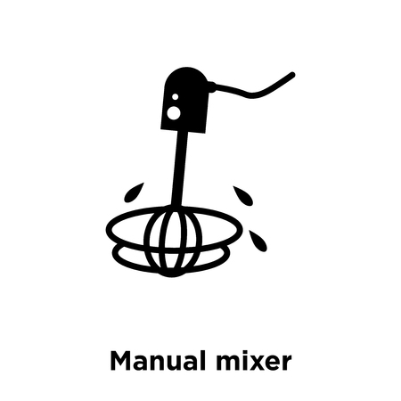 Manual mixer icon vector isolated on white background, logo concept of Manual mixer sign on transparent background, filled black symbolのイラスト素材