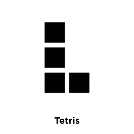 Tetris icon vector isolated on white background, logo concept of Tetris sign on transparent background, filled black symbol