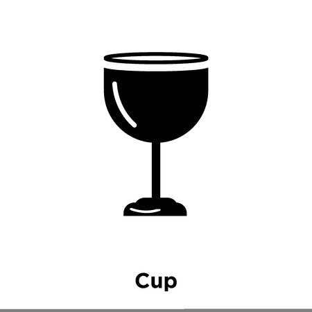 Cup icon vector isolated on white background, logo concept of Cup sign on transparent background, filled black symbolのイラスト素材