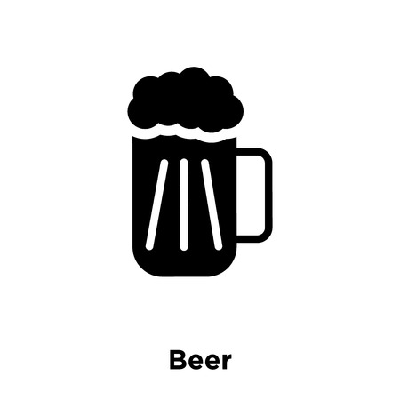 Beer icon vector isolated on white background, logo concept of Beer sign on transparent background, filled black symbolのイラスト素材